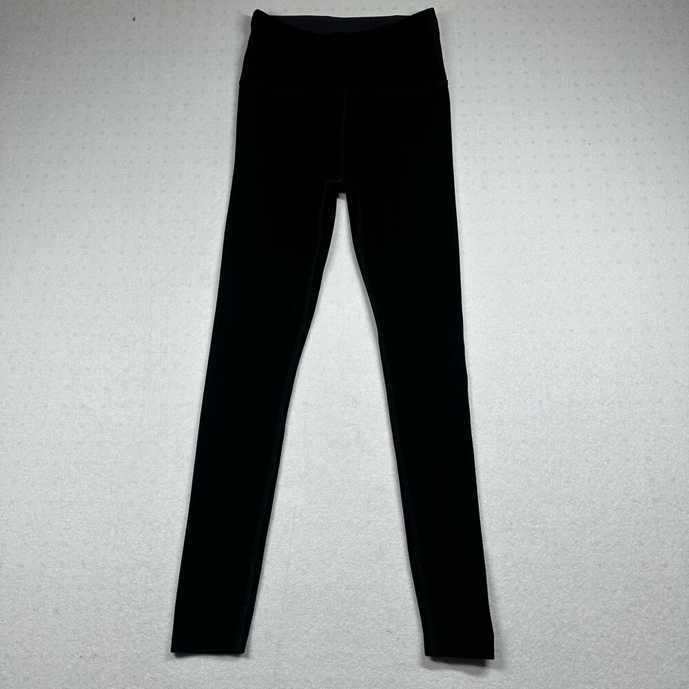 Beyond Yoga Velvet Velour Leggings Women’s Medium Black High Rise Stretch Yoga